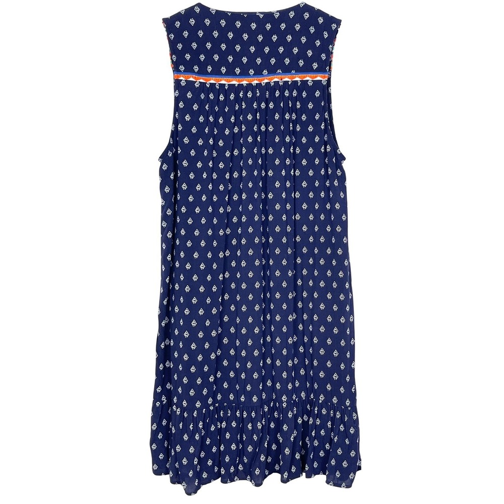 Anthropology THML Embroidered Boho Mini Dress Womens Medium Navy Blue Sleeveless - Picture 3 of 13
